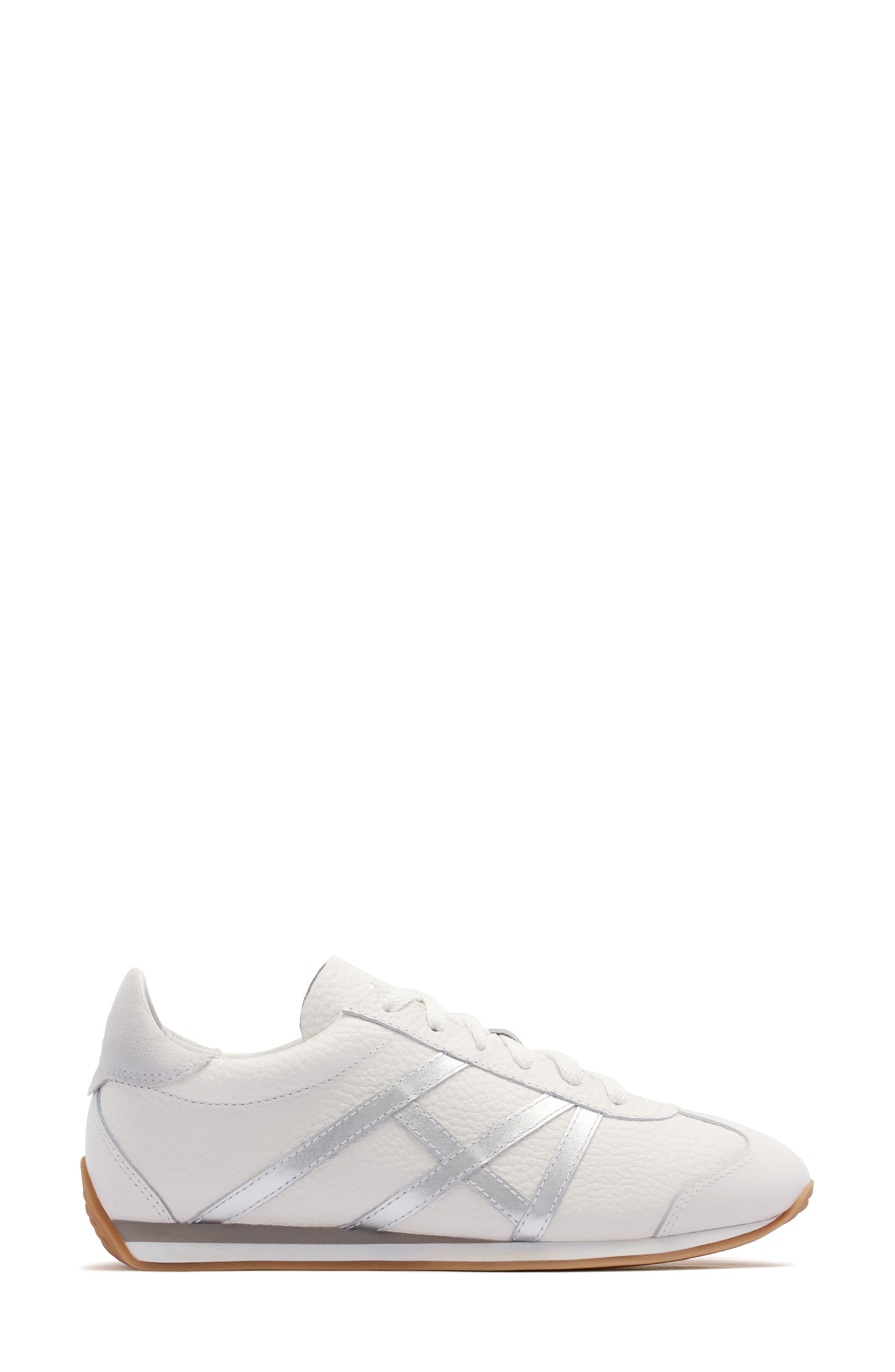 Duke Leather Sneaker, Alternate, color, SOFT WHITE/ SILVER