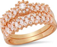 STEELTIME Set of 2 Assorted Simulated Diamond Rings