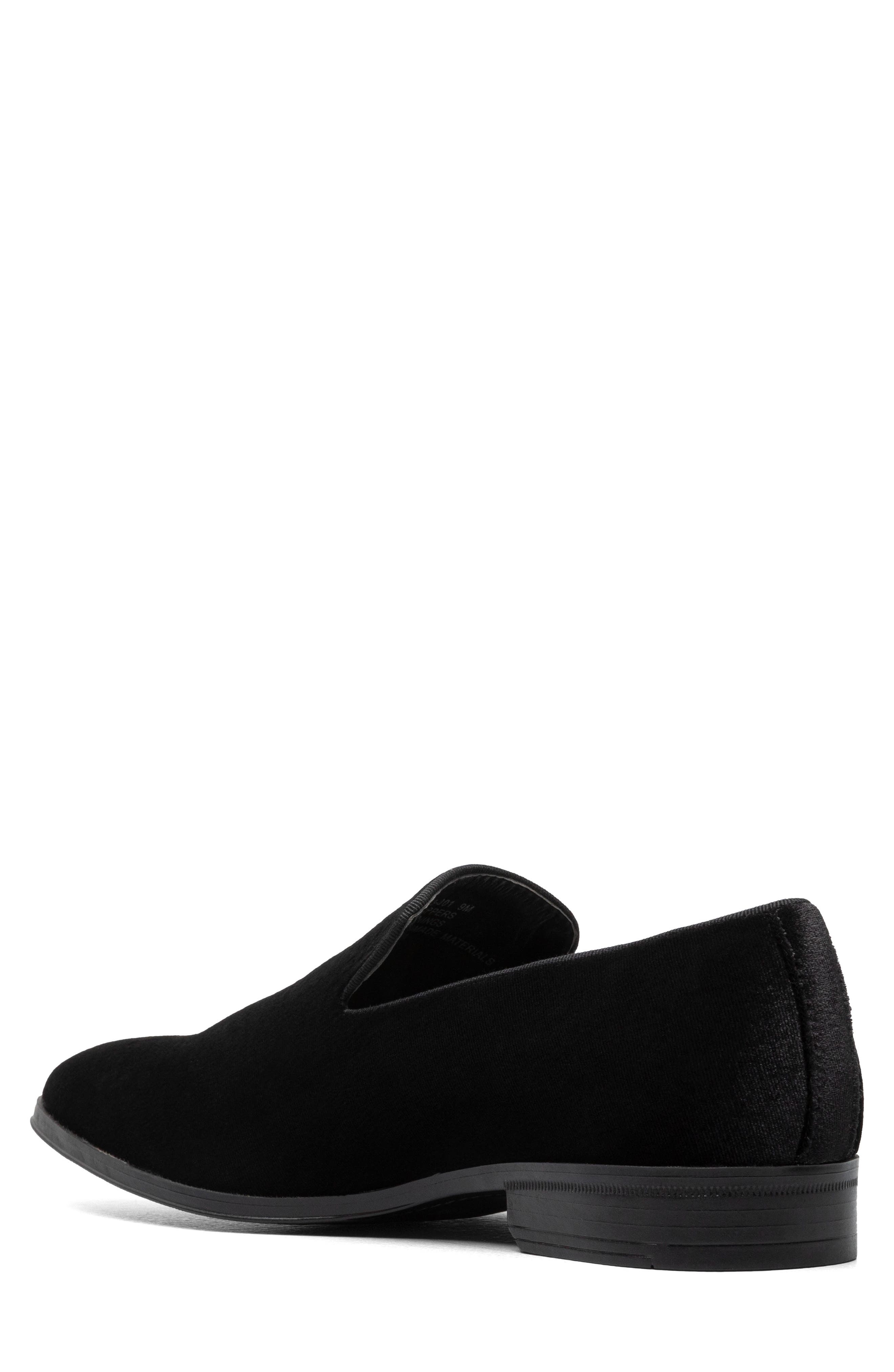 Stacy Adams Savian Velour Loafer, Alternate, color, Black