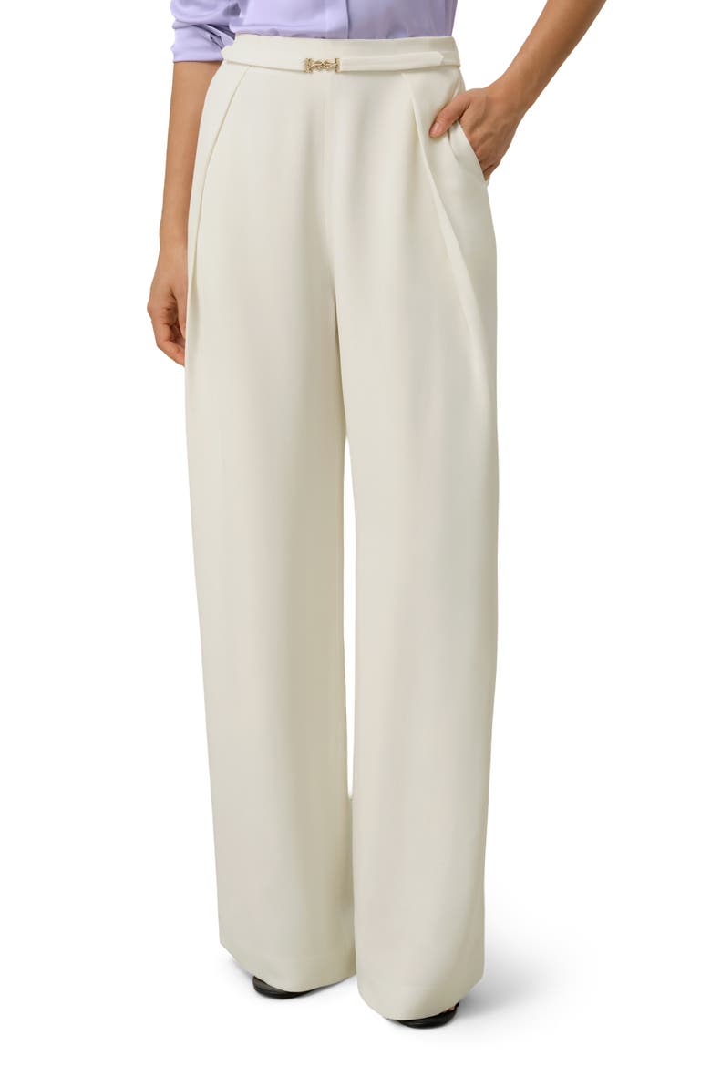 Women's Heavy-Weight Silk Crepe Wide-Leg Pants, Main, color, Natural White