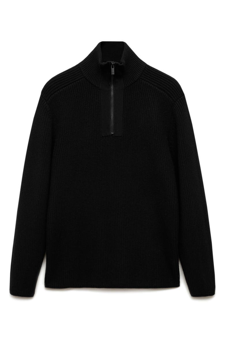 MANGO Wool Blend CoolMax Half Zip Pullover, Alternate, color, 