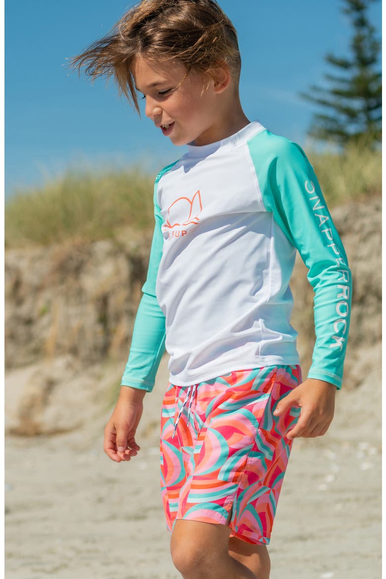 Kids' Geo Melon Swim Trunks, Alternate, color, RED