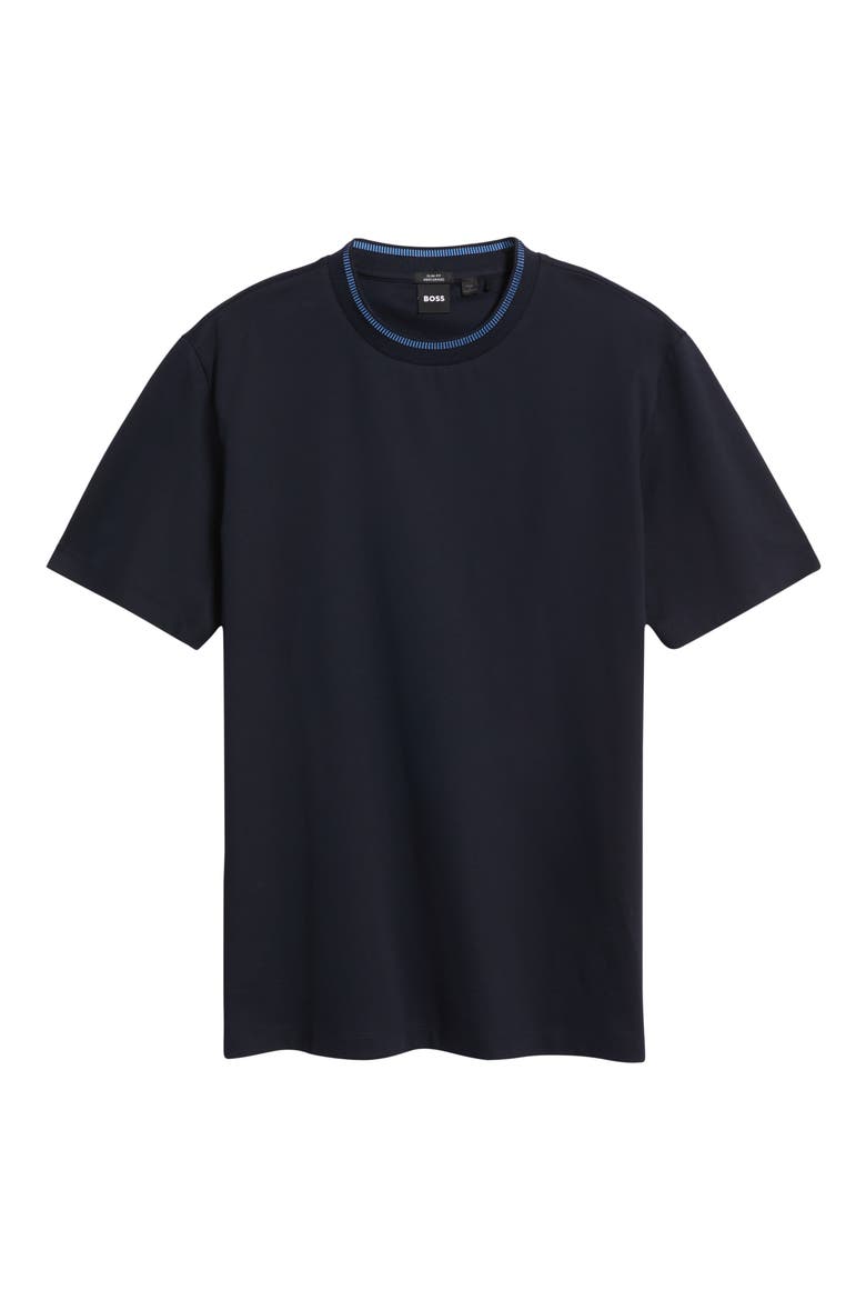 Tessler Tipped Cotton Crewneck T-Shirt, Alternate, color, DARK BLUE
