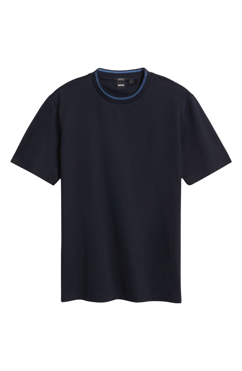 BOSS Tessler Tipped Cotton Crewneck T-Shirt, Alternate, color, Dark Blue