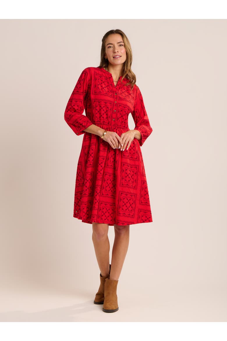 Zora Embroidery Detail Dress, Main, color, Red
