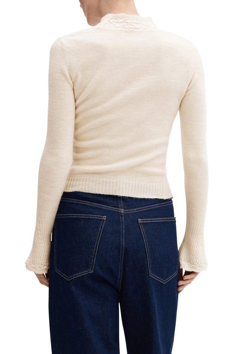 Mock Neck Flare Cuff Sweater, Alternate, color, ECRU