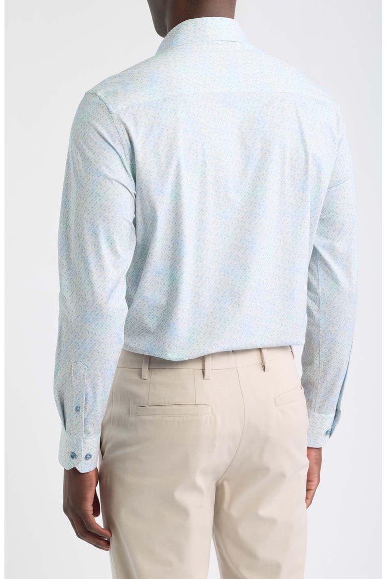 James OoohCotton® Abstract Print Button-Up Shirt, Alternate, color, HAZY BLUE