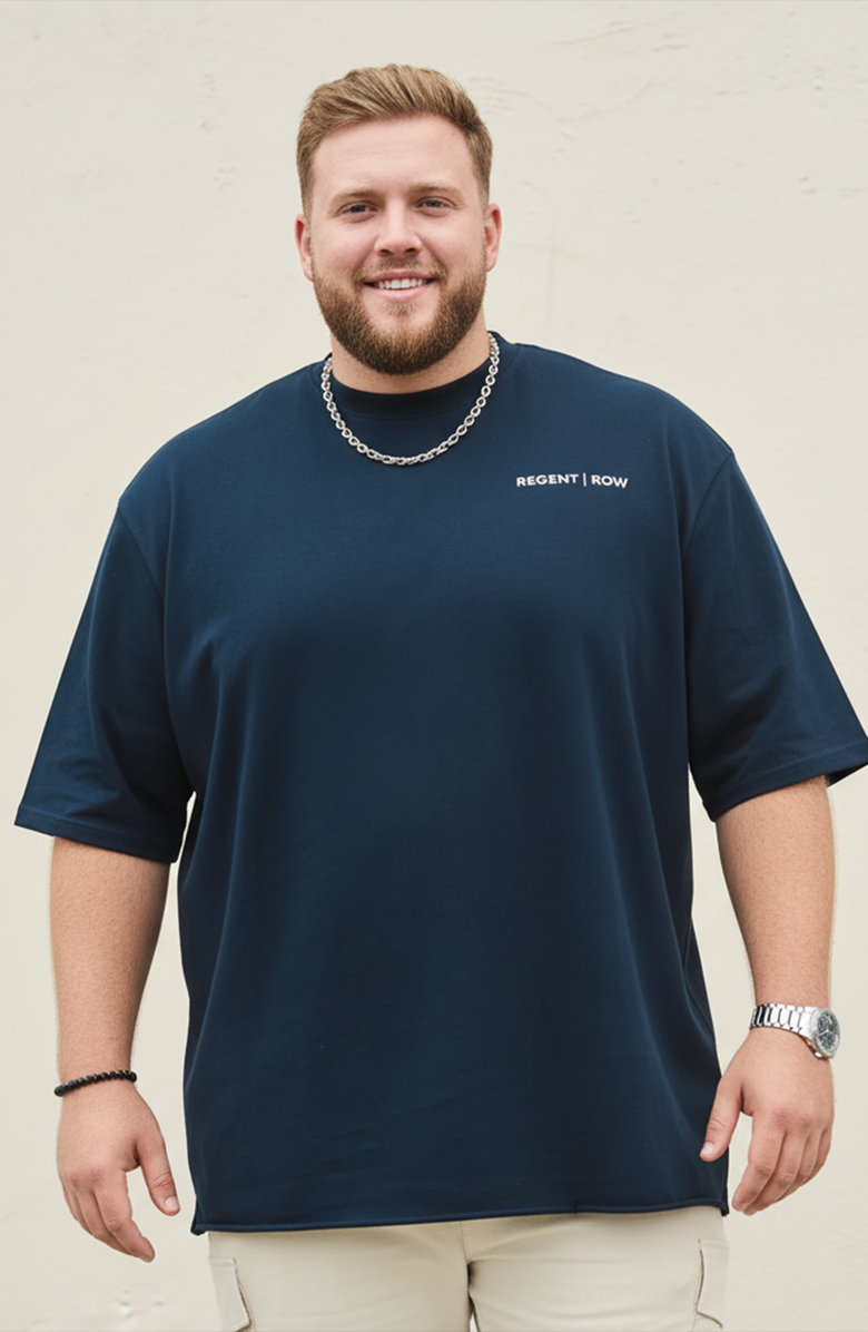 Regent Row Men’s Organic Cotton T-Shirt Navy Blue | Classic Crew Neck Short Sleeve Tee with Logo, Soft Breathable Casual Top, Alternate, color, Navy