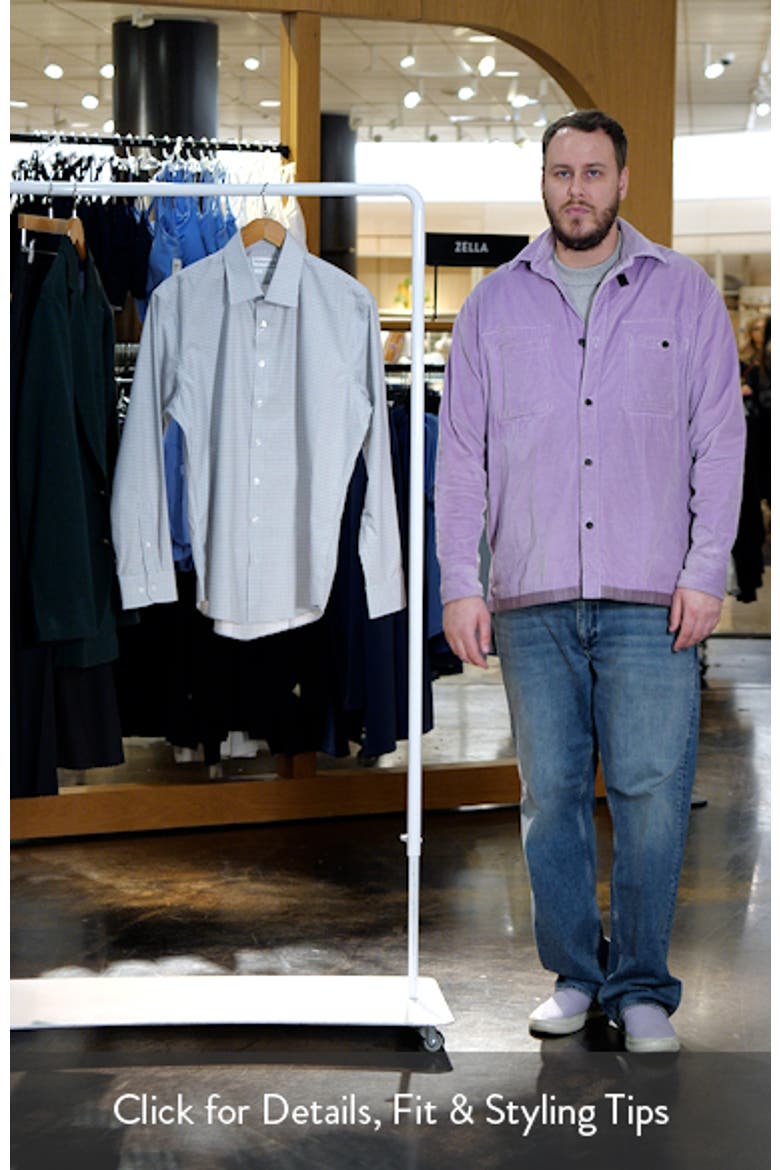 Victoria St. Trim Fit Microcheck Cotton Dress Shirt video