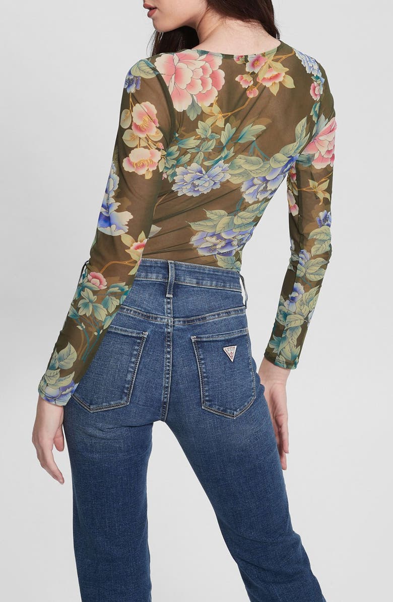 GUESS Reyla Floral Mesh Top, Alternate, color,