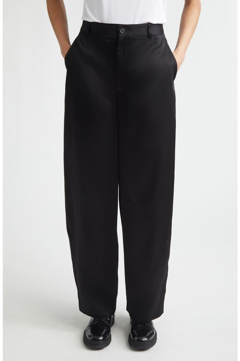 Barrow High Waist Barrel Leg Pants, Main, color, BLACK