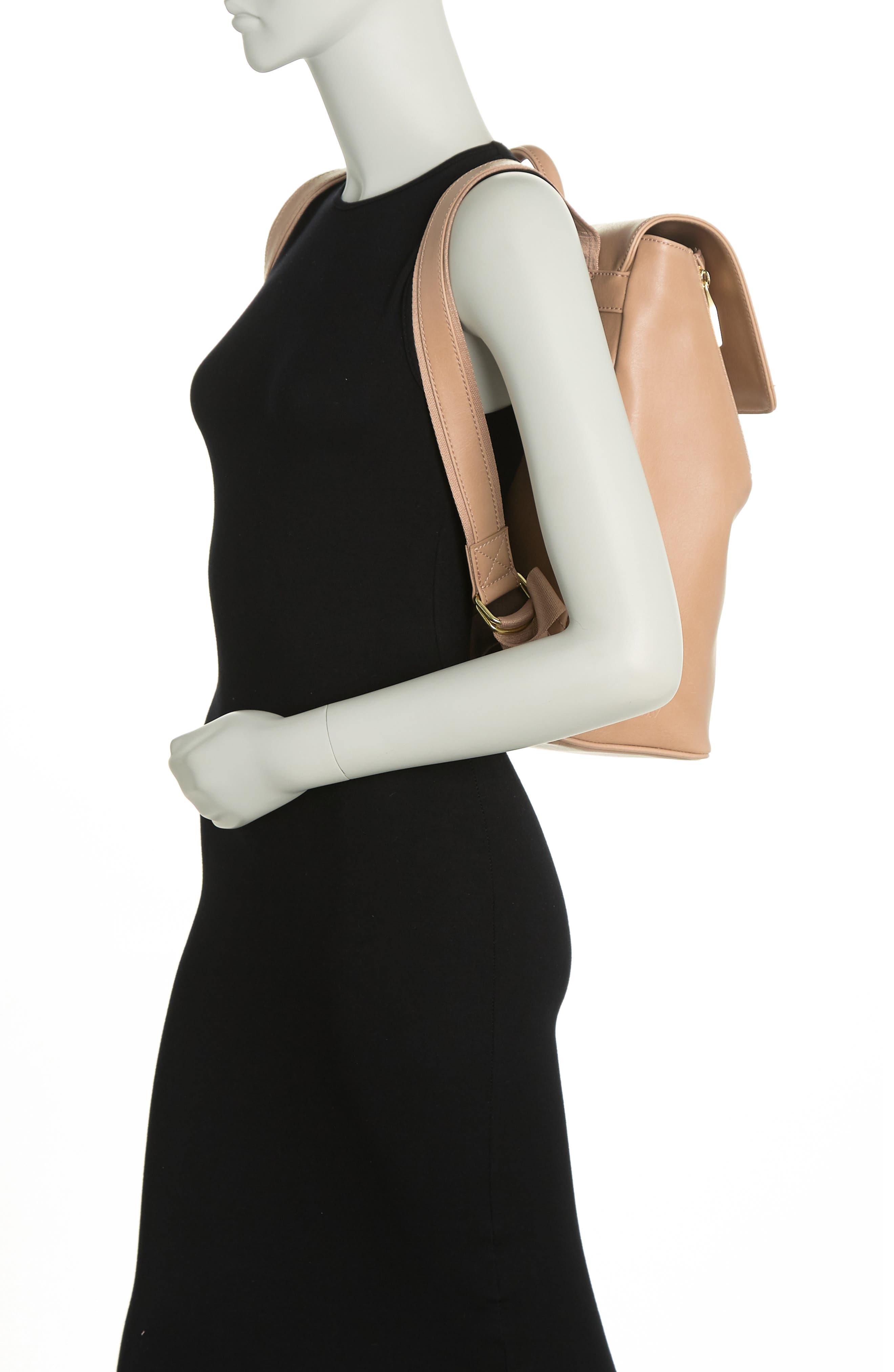 'Fabi' Faux Leather Laptop Backpack, Alternate, color, SEED
