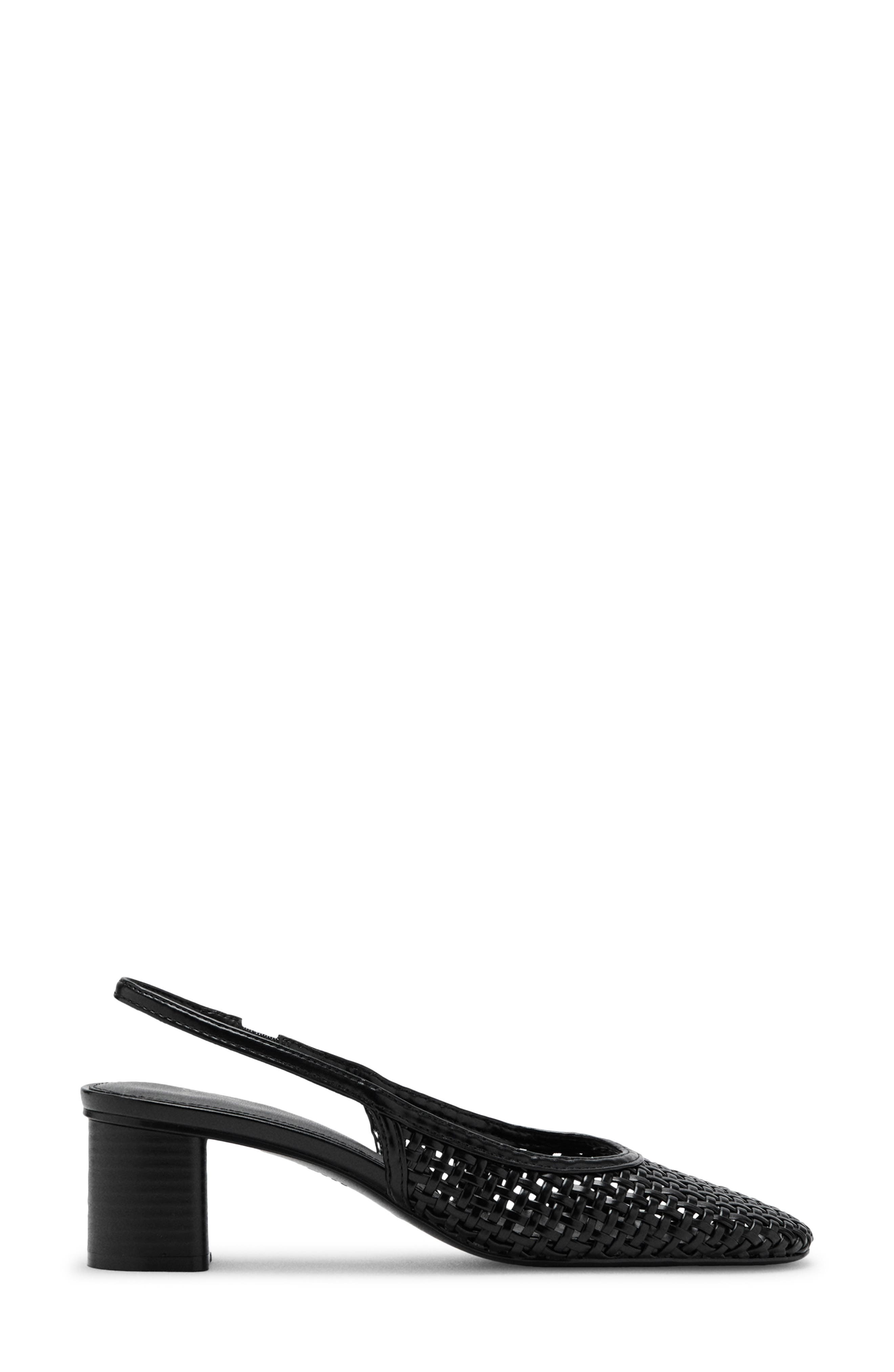 MANGO Braided Slingback Pump, Alternate, color, Black