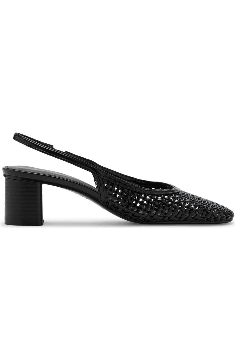 MANGO Braided Slingback Pump, Alternate, color, Black
