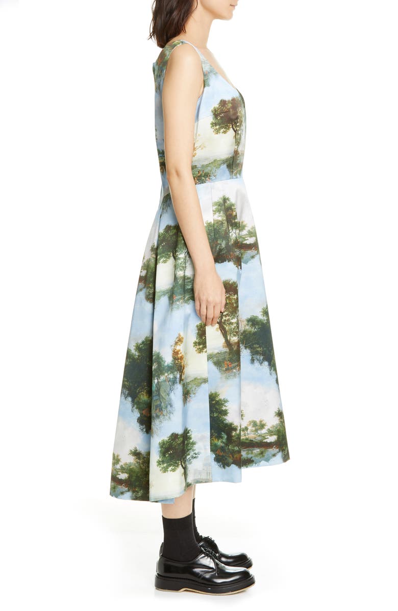 Comme des Garçons Print Satin Sleeveless Midi Dress, Alternate, color,