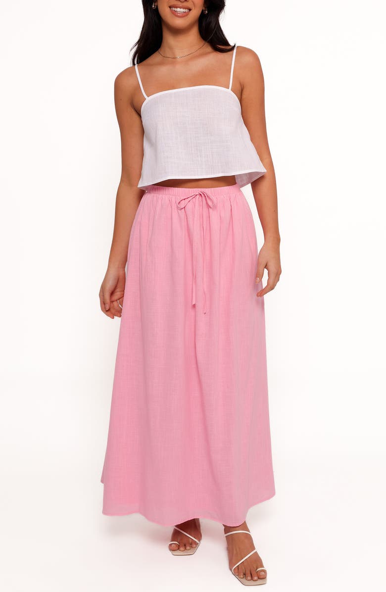 Petal & Pup Simone Cotton Camisole & Maxi Skirt Set, Main, color, White Pink
