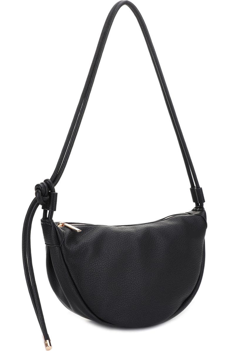 Mali + Lili Aria Recycled Vegan Leather Shoulder Bag, Alternate, color, Black