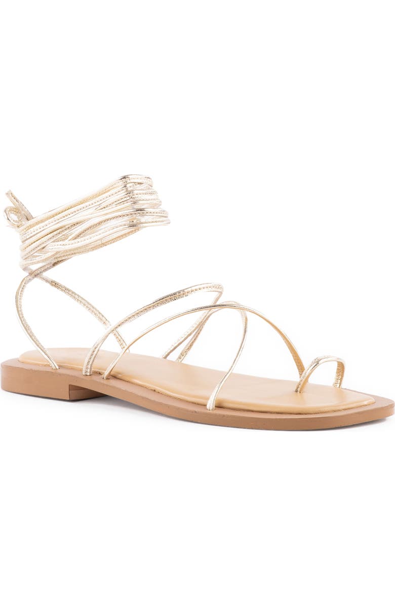 Seychelles Lilac Ankle Wrap Sandal, Main, color, Light Gold
