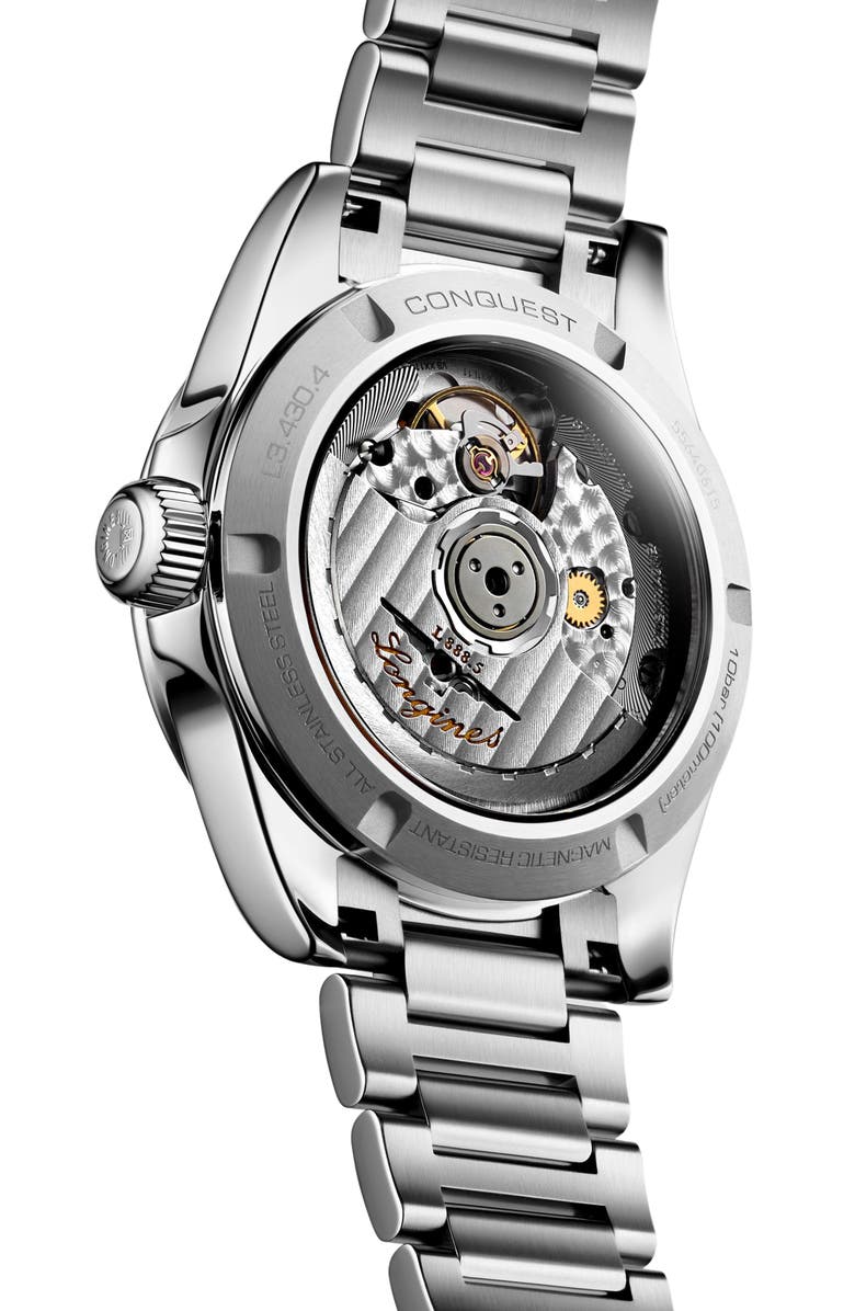 Longines Conquest Automatic Bracelet Watch, 34mm, Alternate, color, Silver