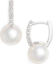 Mikimoto Diamond & Akoya Cultured Pearl Earrings