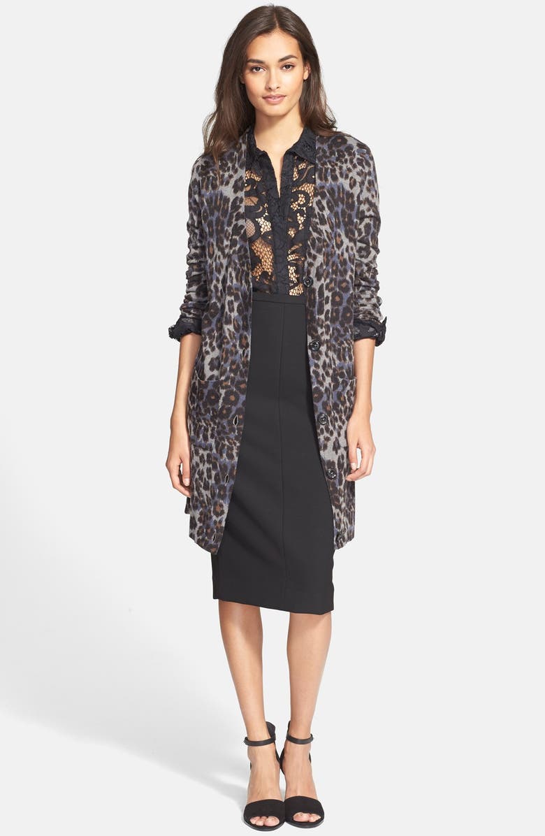 Diane von Furstenberg 'Lorelei Two' Sheer Lace Shirt, Alternate, color, 
