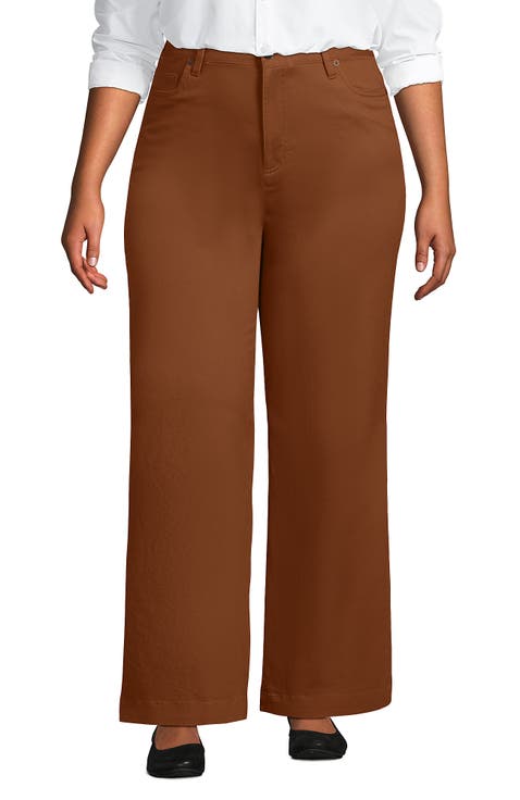 High Rise 5 Pocket Wide Leg Chino Pants