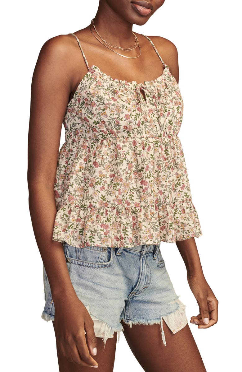 Lucky Brand Floral Tie Front Swing Camisole, Alternate, color,