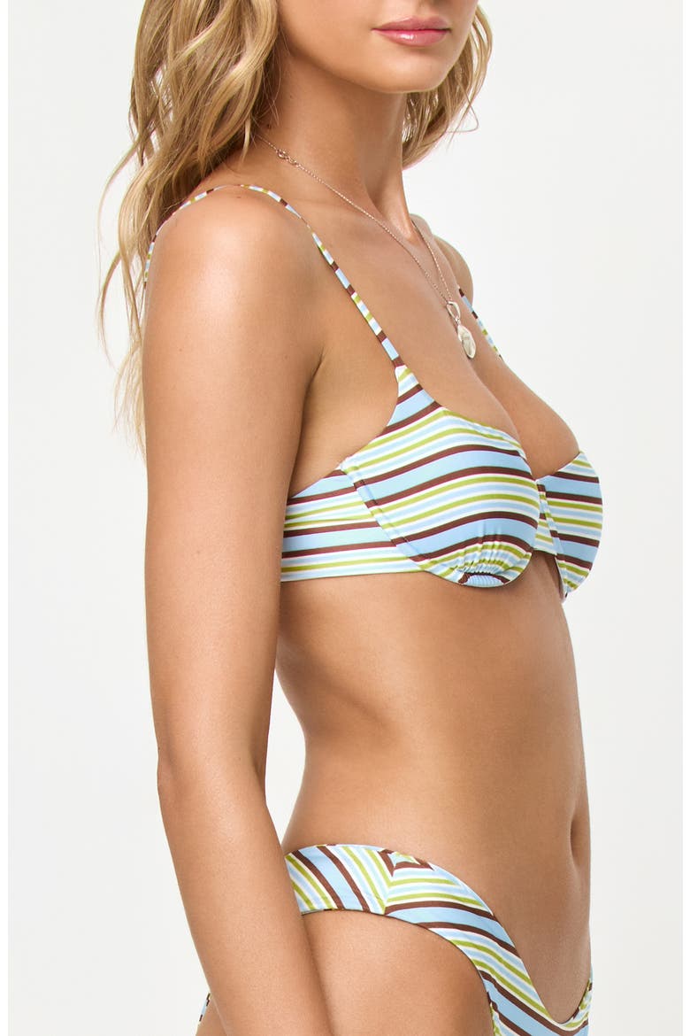 Belle Underwire Jacquard Bikini Top, Alternate, color, COMPORTA COOL GIRL