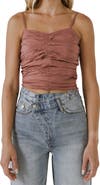 Endless Rose Shirred Cotton Tank Top