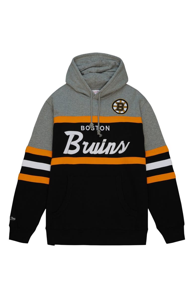 Mitchell & Ness Men's Mitchell & Ness Black/Gray Boston Bruins Head Coach Pullover Hoodie, Alternate, color, Black