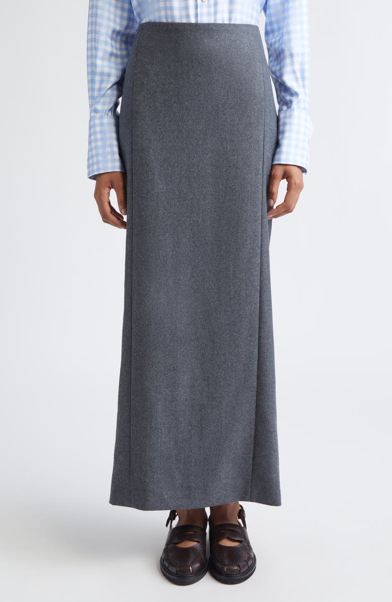 Thom Browne Wool Flannel Pencil Skirt, Main, color, Dark Grey