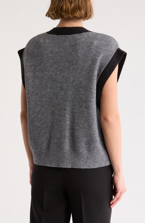 Ellen Tracy Jewel Button Knit Vest In Blue