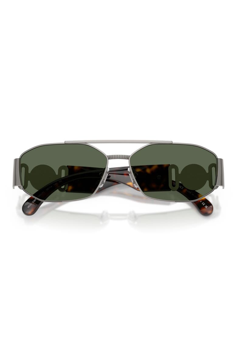 58mm Irregular Sunglasses, Alternate, color, GUNMETAL / DARK GREEN