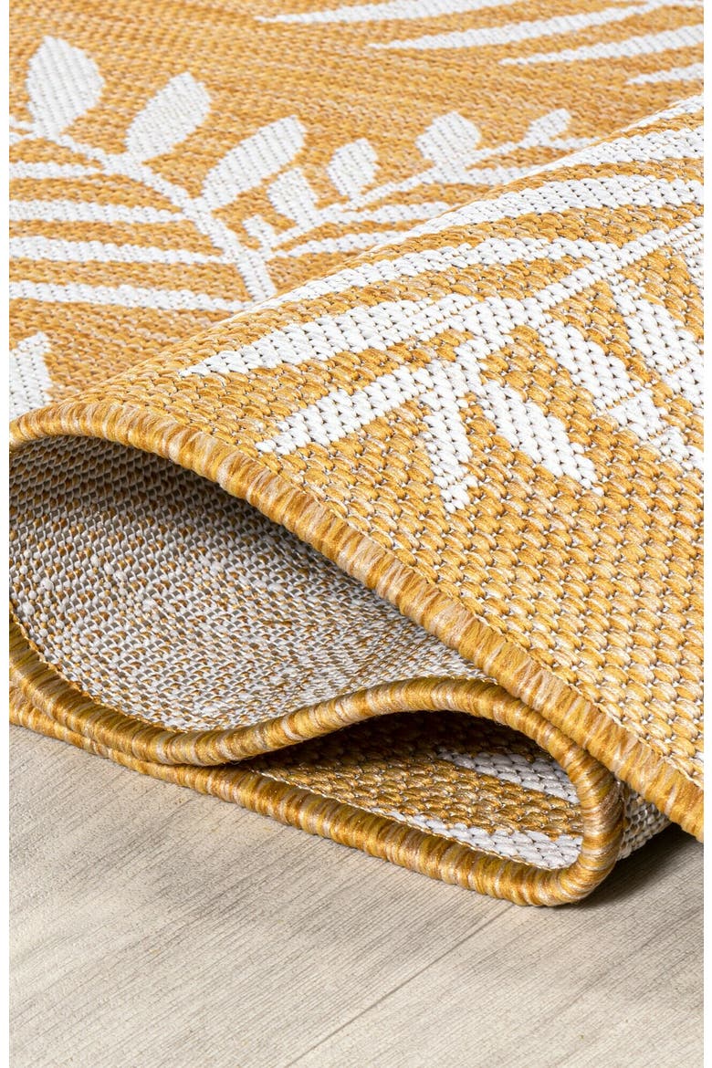 Nevis Palm Frond Indoor/Outdoor Area Rug, Alternate, color, Yellow/Cream