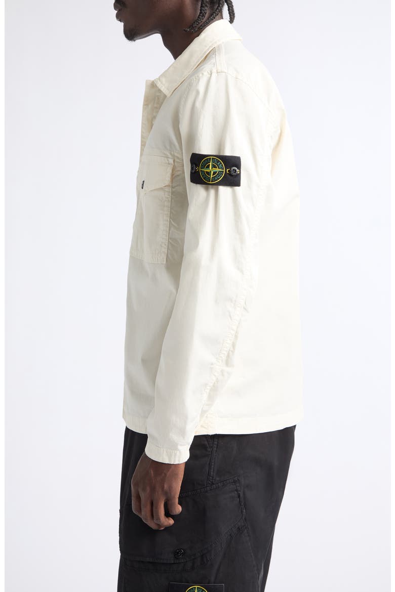 Stretch Organic Cotton Twill Overshirt, Alternate, color, V0093 IVORY