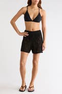 Elan Openwork Knit Cover-Up Shorts