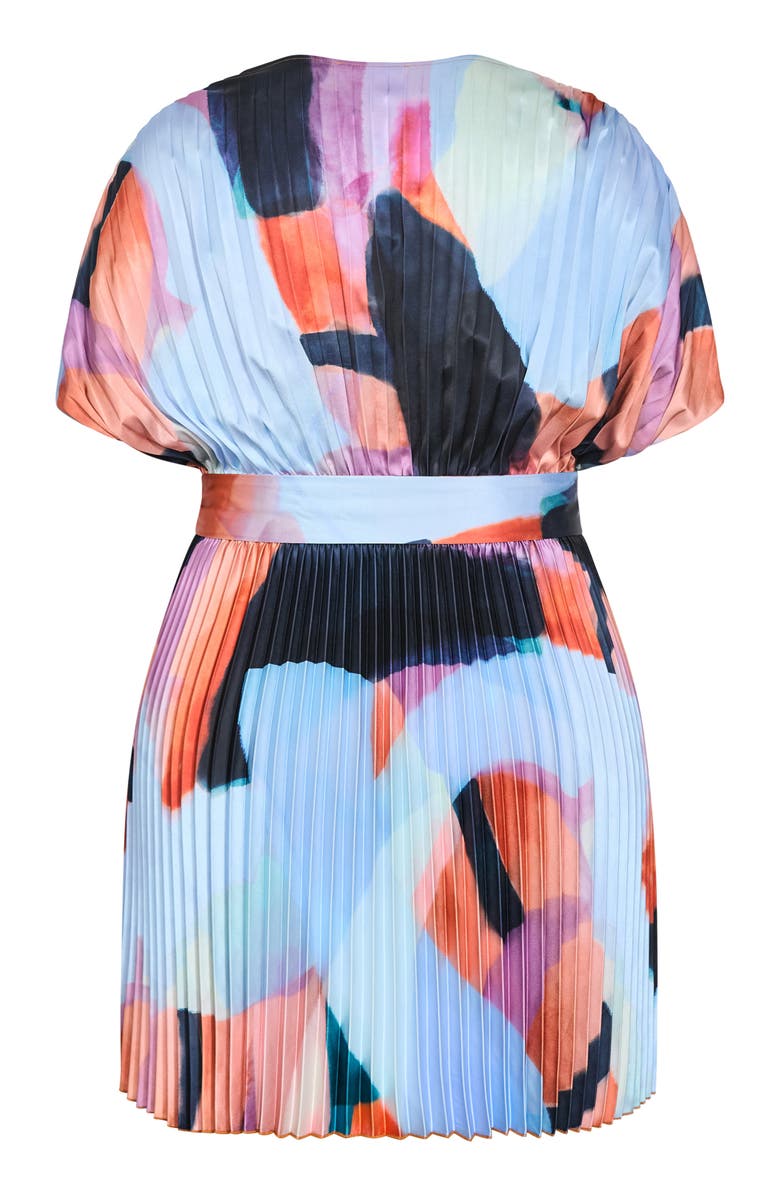 City Chic Hailey Abstract Print Minidress, Alternate, color, Aspect