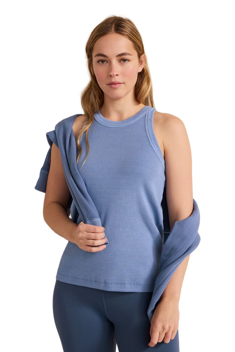 Garment-Dyed Organic Cotton Racerback Tank, Main, color, Garment Dye Lake