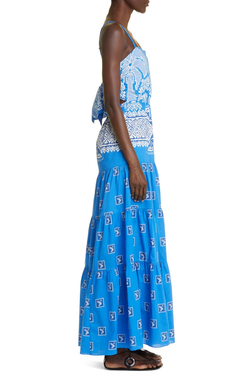Johanna Ortiz Amancay Mixed Print Cotton Maxi Dress, Alternate, color, 
