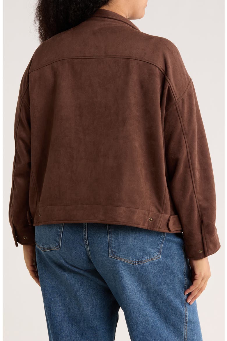 Faux Suede Zip Jacket, Alternate, color, SEQUOIA