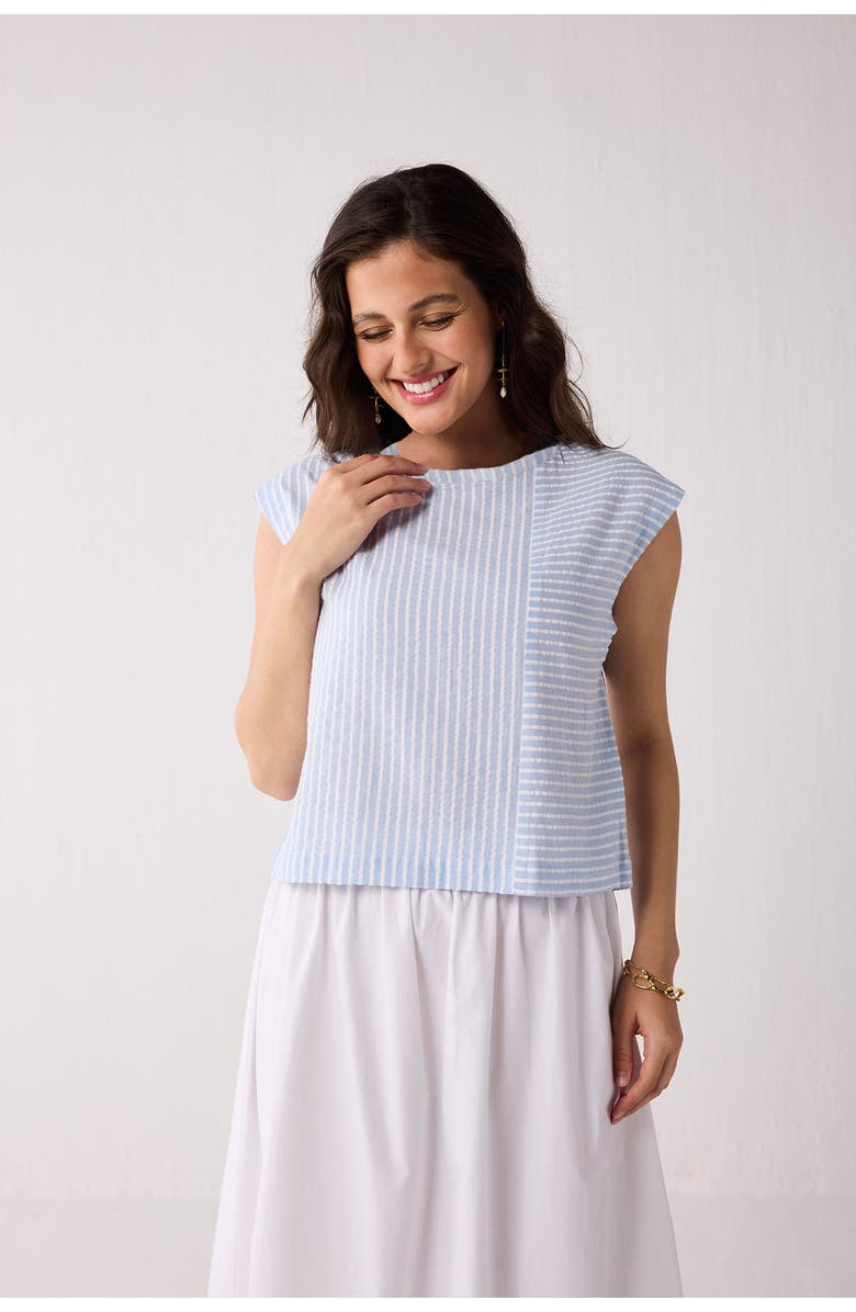 Reistor Button-Back Crew Neck Top, Alternate, color, 