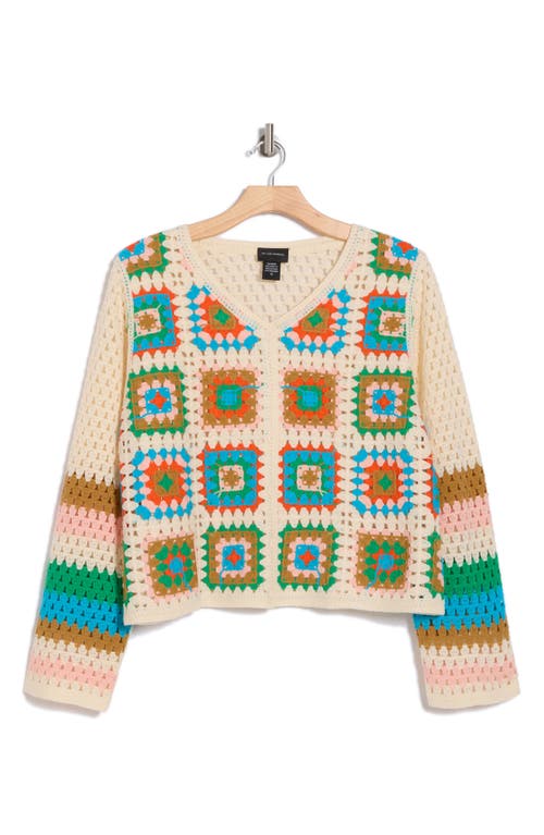FORGOTTEN GRACE FORGOTTEN GRACE CROCHET SQUARE OPEN KNIT CARDIGAN