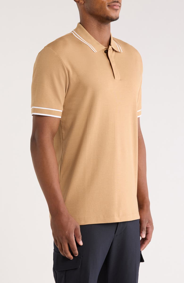 BOSS Parlay Tipped Cotton Polo, Alternate, color, Beige