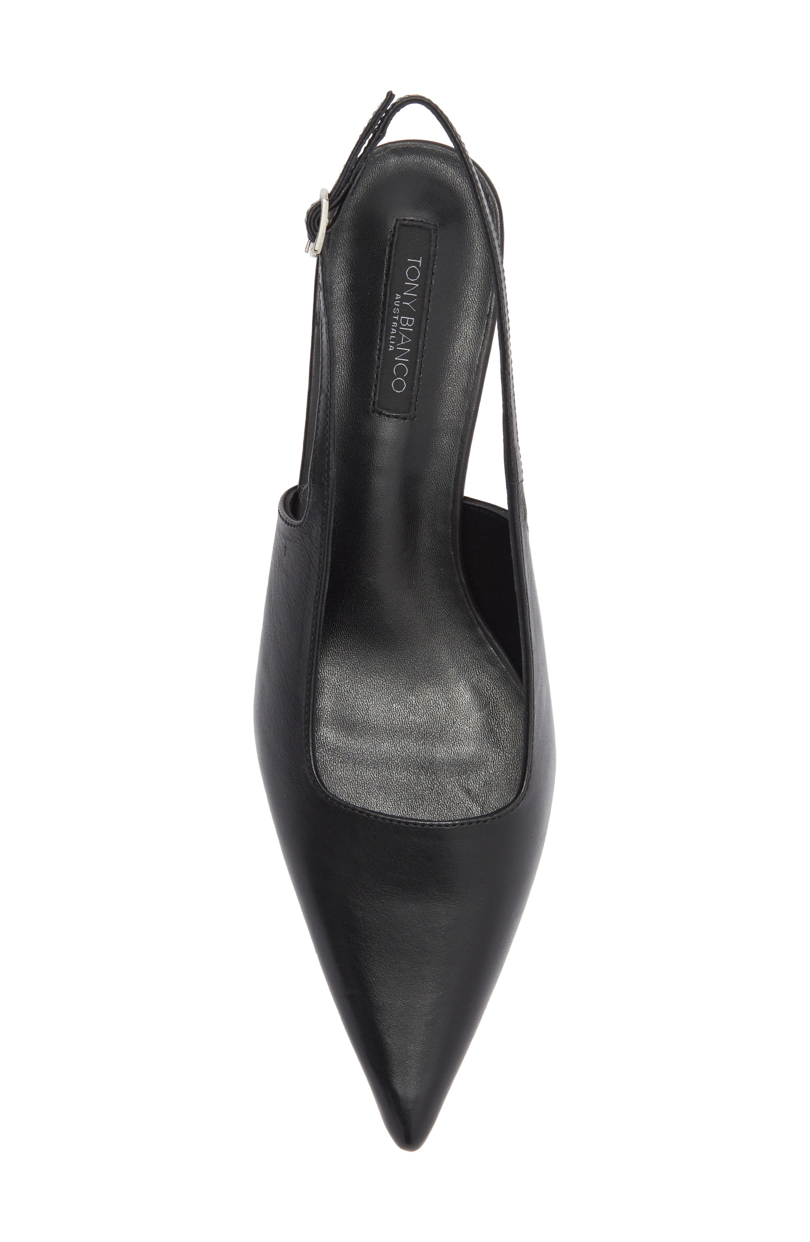 Tony Bianco Crush Slingback Pointed Toe Kitten Heel Pump, Alternate, color, Black Vintage