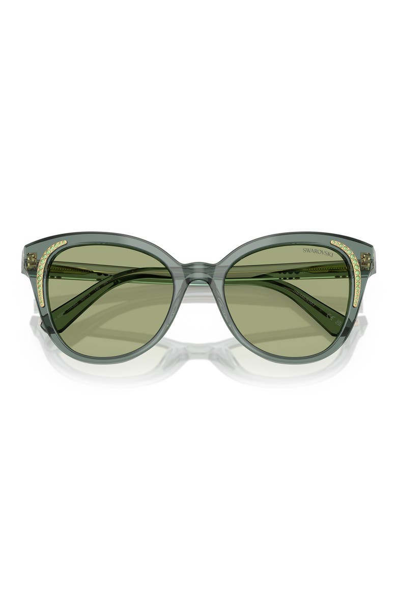 53mm Butterfly Sunglasses, Alternate, color, TRANSPARENT GREEN/ DARK GREEN
