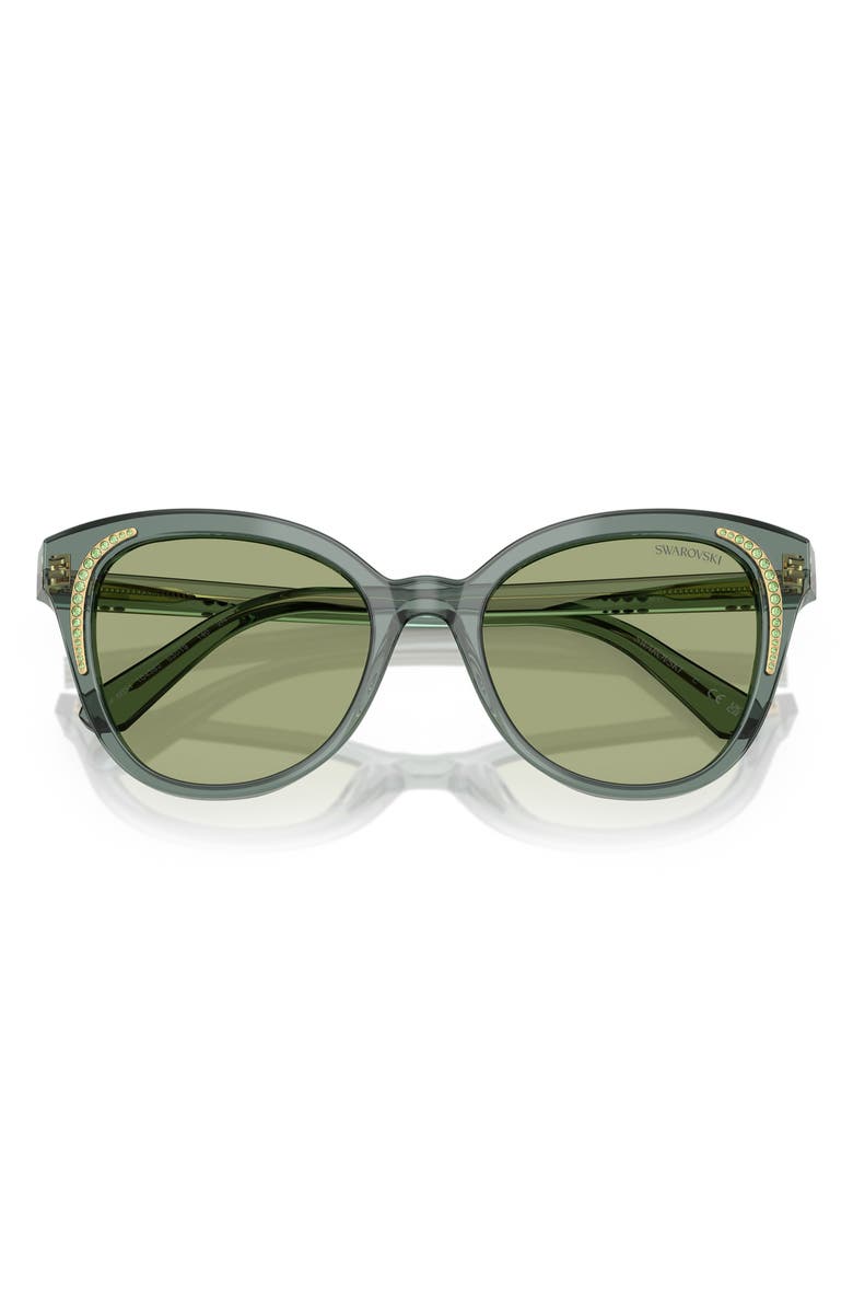 Swarovski 53mm Butterfly Sunglasses, Alternate, color, Transparent Green/ Dark Green
