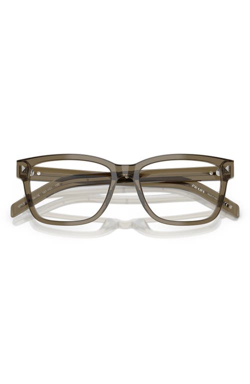 Prada 56mm Rectangular Optical Glasses In Brown