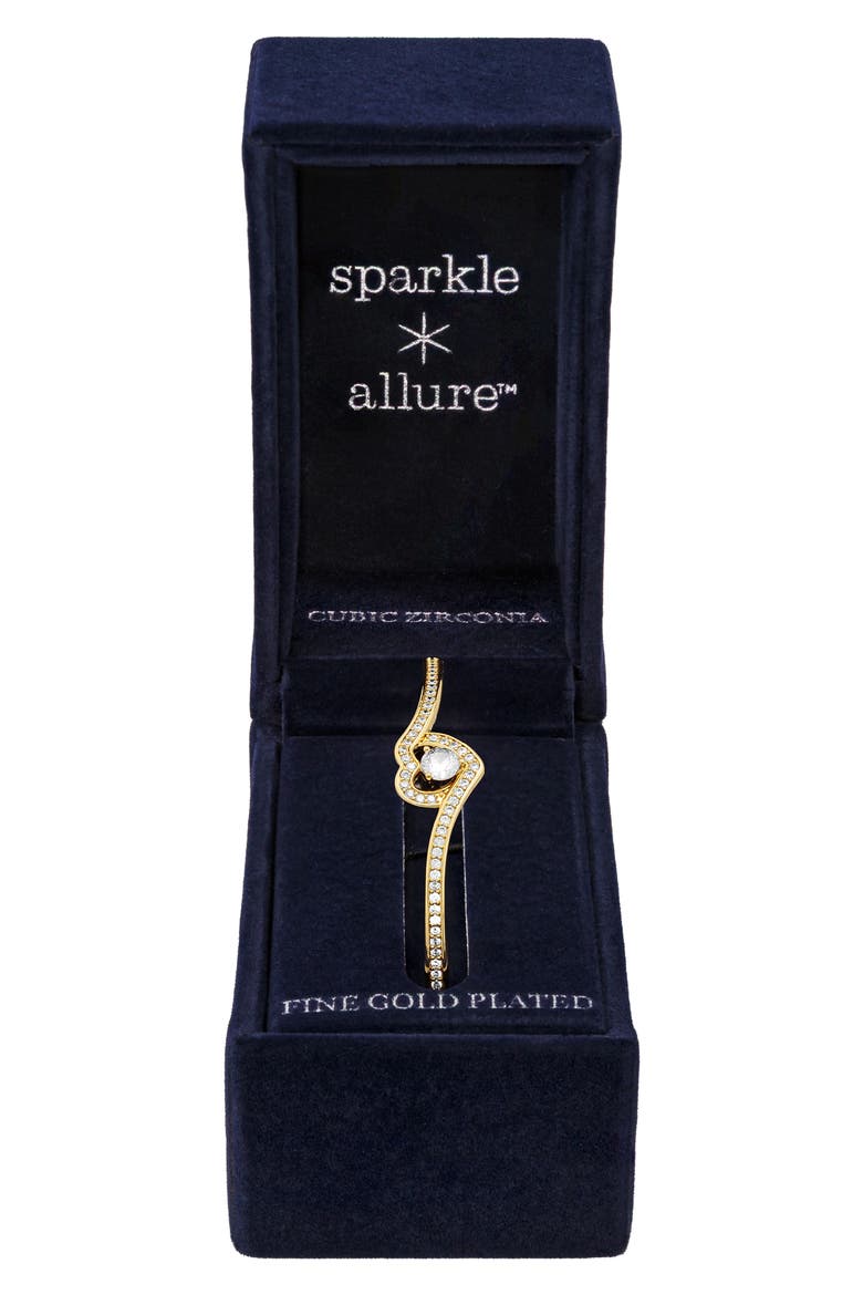 Heart Cubic Zirconia Bangle, Main, color, GOLD