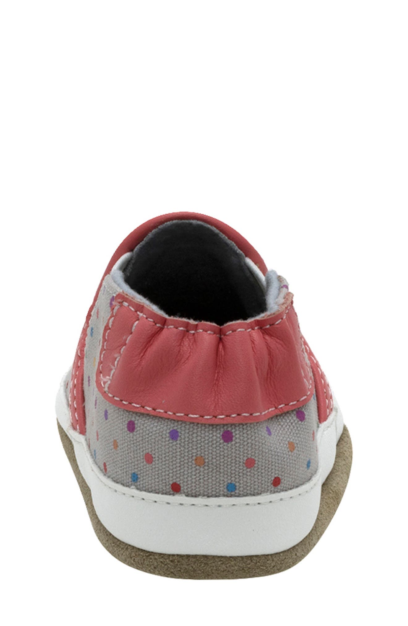 Robeez<sup>®</sup> Kids' Polka Dot Polly Crib Shoe, Alternate, color, Charcoal