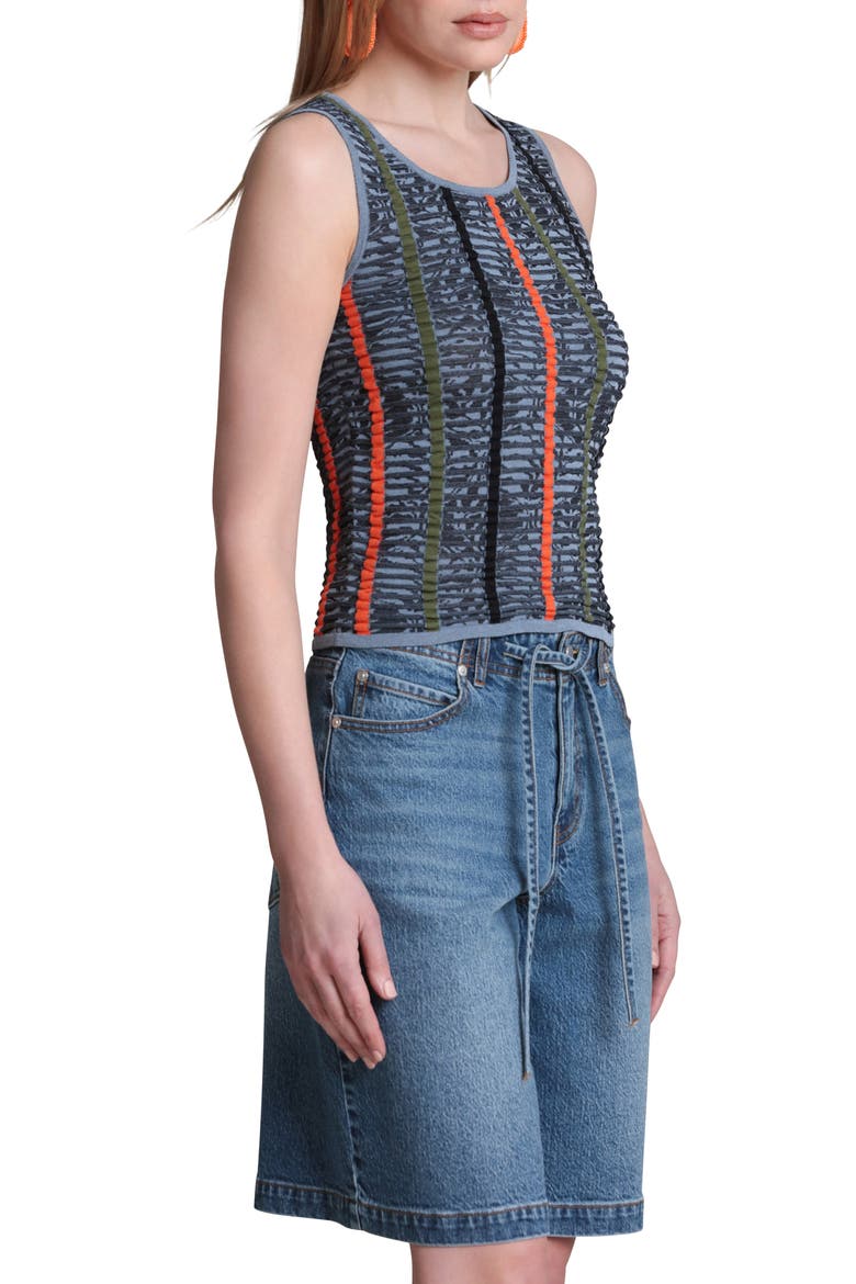 Stitch Stripe Sleeveless Top, Alternate, color, BLUE MULTI